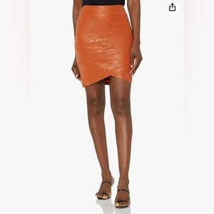 Guess Ginger Spice Faux Leather Skirt